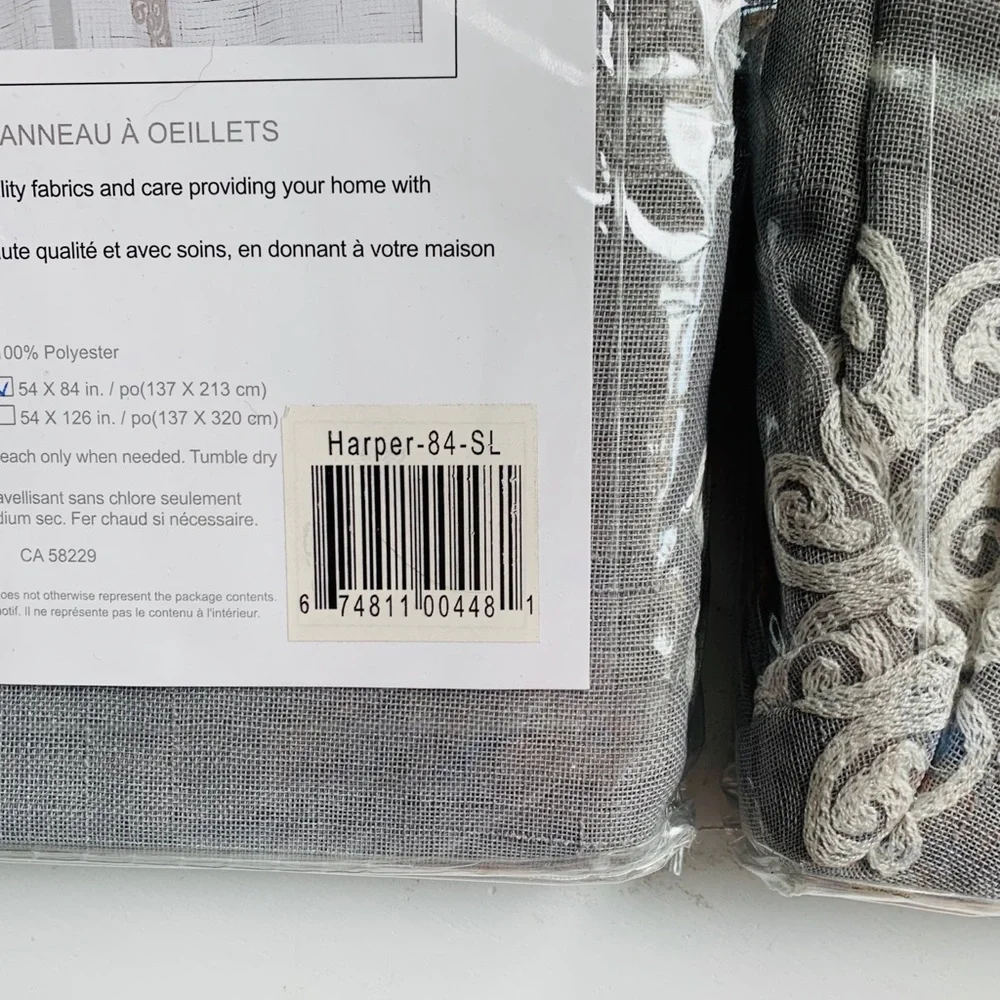 HARPER Canora Grey Noyes Sheer Grommet Curtains Panels Pair 2 54 x 84 NEW NIP